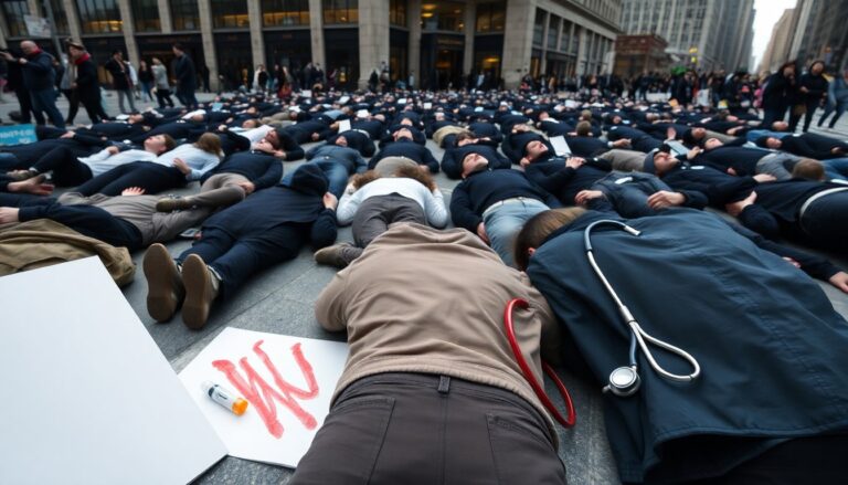 act up die in targets palantir over ice ties and federal health spending 1774298140