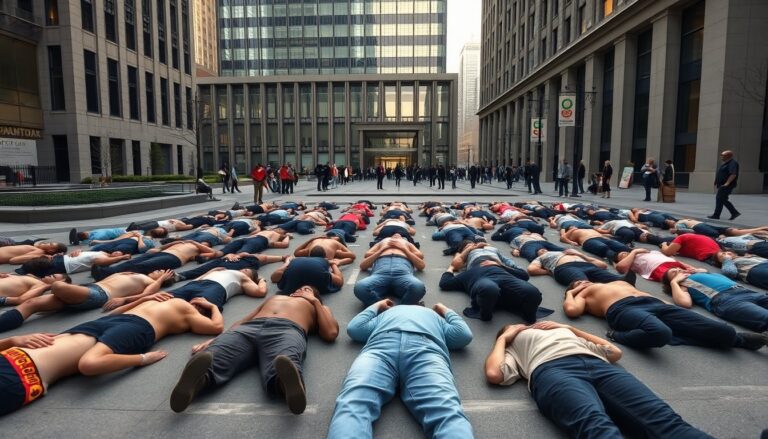 act up new york stages die in at palantir to protest ice funding 1774459534