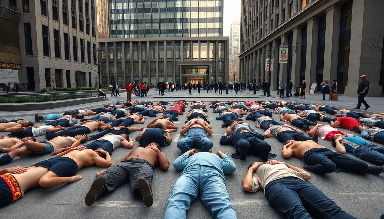 act up new york stages die in at palantir to protest ice funding 1774459534